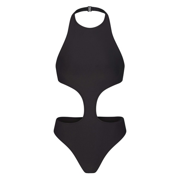 🖤SKIMS SWIM HALTER MONOKINI ONE PIECE SWIMSUIT ONYX XS S M - Picture 4 of 6